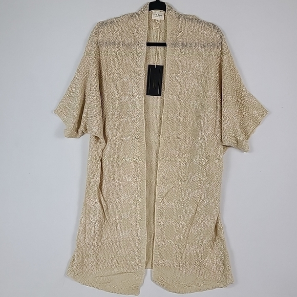 NWT 143 Story by Line Up Women Beige Work This Out Longline Open Cardigan Sz S - Picture 1 of 7